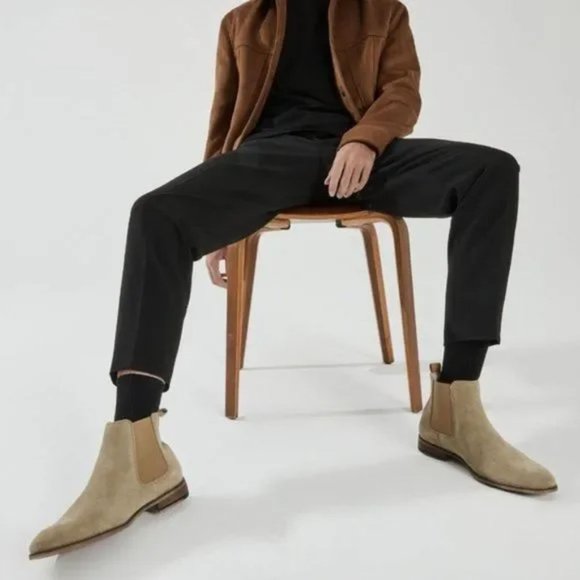 New Men's Slip-on Suede Boots - Camel - Picture 7 of 8